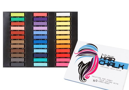 Bundle Monster Non-Toxic Temporary Hair Pastel Chalk Beauty Kit - Mix Color Variety Beauty Design