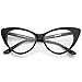 zeroUV Retro High Sitting Temples Clear Lens Exaggerated Cat Eye Glasses 55mm