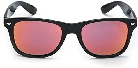 Wayfarer Sunglasses with Reflective Red Mirror Lenses for Men and Women