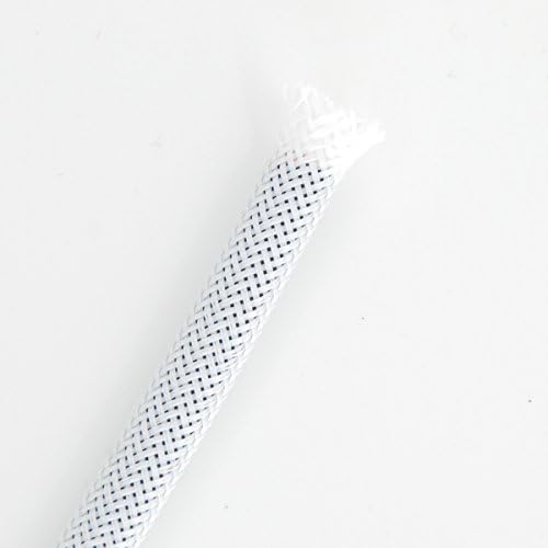 1/2" PET Expandable Braided Sleeving - 100FT - White