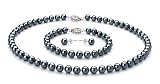 Black 6.5-7mm AA Japanese Akoya Pearl Set-23-inch---Matinee