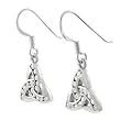 Sterling Silver Tribal Design CZ Earrings