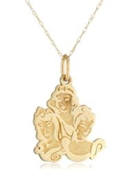 Disney Princess 10kt Gold 3 Princesses Girls Pendant Necklace