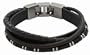 Fossil Herren-Armband Leder schwarz PU Black IP 19,5+1,5 cm JF86555040