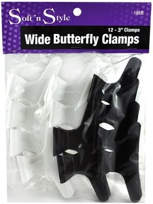 Soft'n Style Large Butterfly Clamps, 12 Count