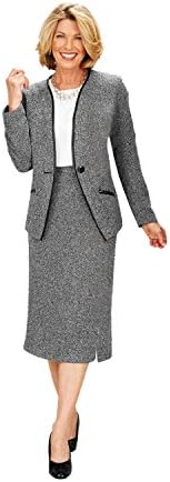 Old Pueblo Traders Women's Plus Size Bouclé Tweed Skirt Suit