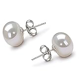 White 9-10mm AA Freshwater Pearl Earring Set