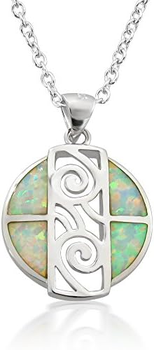925 Sterling Silver Opal Pendant with an 18 Inch Box Necklace