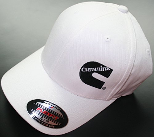 Cummins Fitted Flexfit Flex Fit White Hat Cap Dodge Truck Small/medium