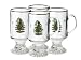 Spode Christmas Tree Set of 4 Irish Coffee Mugs 5- 1/2 inch Tall, 10 ounce