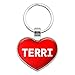 Graphics and More Metal Keychain Key Chain Ring I Love Heart Names Female T Tarr - Terri