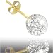 Jewelco London 9ct Clear sparkling Crystal set 7.5mm Ball Studs