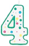 Wilton W91-04 Numeral Candle, 3-Inch by 1.5-Inch, No. 4, Green, 1-Pack