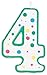Wilton W91-04 Numeral Candle, 3-Inch by 1.5-Inch, No. 4, Green, 1-Pack