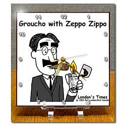 Grocho Marx with Zeppo Zippo - 6x6 Desk Clock