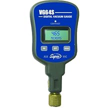 Supco VG64S   Vacuum Gauge With Single Port, Digital Display, 0-12000 microns Range, 10% Accuracy, 1/4" Male Flare Fitting Connection