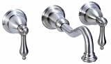 Belle Foret BFN31501CP Chrome 10-Inch Double Handle Wall Mounted Bathroom Faucet with Metal Lever H