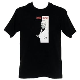 Simpsons Homer Simpson Scarface Spoof Homer Loves Television Mens T-Shirt