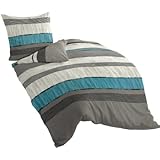 Bierbaum 6472_09 Mako-Satin-Bettwäsche Dessin, 135 x 200 cm und 80 x 80 cm, silber