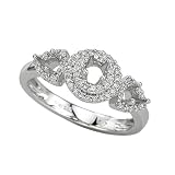 3 Diamond 1/5 ct. Semi Mount Bridal Engagement Ring in 14K White Gold