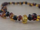 Amber Teething Necklace - Tri Color Rounded Chips