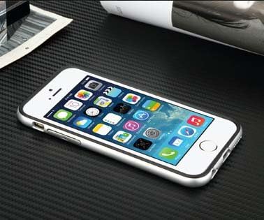 FeelGlad (TM) Totu Design Authentic Aurora Series 2 in 1 Protective Frame and Pliable Rubber Sleeve Cover Protection Case for Iphone 6 4.7inch - Retail Packaging for Iphone6   4.7 Inch Case - Silver