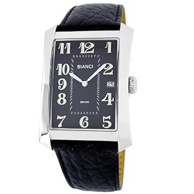Roberto Bianci Men's Classic Black Leather Strap Watch #P232_BLKCOPR