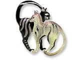 Clearly Charming Looking Back Cat Sterling Silver and Enamel Pin by Zarah