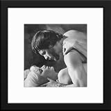 When Dinosaurs Ruled The Earth Custom Framed & Matted B&W Photo (Victoria Vetri Robin Hawdon) Total Size: 20x20 Inches