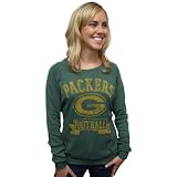 NFL Green Bay Packers Women's True Vintage Distressed Triblend Crew Neck Long Sleeve Pullover