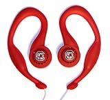 University of South Carolina SportClip Earphones with Wind Up Storage Case for MP3, CD, DVD Players, Red