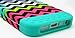 New Impact Hybrid Combo Hard Case Soft Rubber for Iphone 5 Rainbow Chevron Teal Blue Skin
