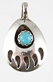Bear Paw Pendant in Sterling Silver and Turquoise, #9497