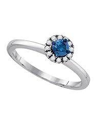 0.25CTW-BLUE DIA RING