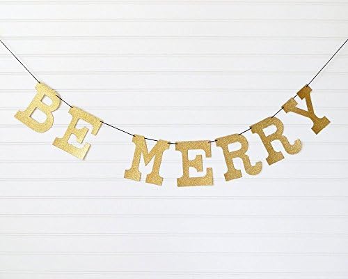 Be Merry Glitter Christmas Banner 5 inch Tall Letters - Custom Colors Available