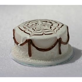 Dollhouse Miniature Vanilla Chocolate Swirl Bakery Cake