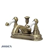 【JODEN】ラバトリーレバーCL（アンティークブラス）　洗面用3ホール（4インチ）2レバー混合栓 クラシック蛇口 4PLVA