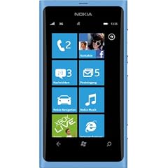 Nokia Lumia 800 Smartphone (9,4 cm (3.7 Zoll) AMOLED Clear Black-Touchscreen, Micro-SIM only, Windows Phone Mango OS, 8 MP Kamera) matt cyan