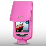 SAMSUNG S5620 MONTE HOT PINK SOFT LEATHER FLIP CASE BY CELLAPOD CASES