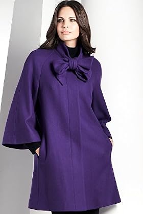 Wool Rich Tie Neck Melton Coat