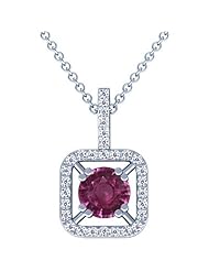 Platinum Round Cut Pink Sapphire And Round Diamond Pendant