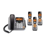 Uniden DECT1588-3T DECT 6.0 Corded/Cordless Phone with Digital Answering System, Dual Keypad and 3 Handsets and Chargers