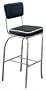 50's Retro Nostalgic Style Set of 2 Fountain Bar Chairs/stools with Chrome Plating and Black Covered Cushioned Seat and Back