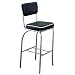 50's Retro Nostalgic Style Set of 2 Fountain Bar Chairs/stools with Chrome Plating and Black Covered Cushioned Seat and Back