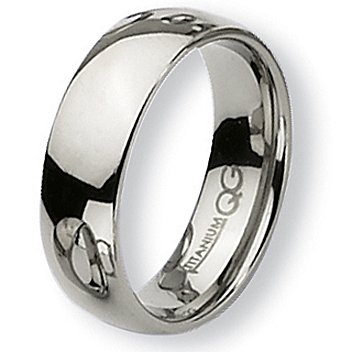 Rounded Polished Titanium Ring (7.0 mm) - Sizes 6-13.5