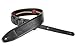 Walker & Williams Black & Red Western Style Padded Guitar Strap with Chrome and Brass Studs For Acoustic, Electric, And Bass Guitars
