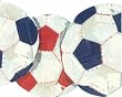 Blue & Red Soccer Ball Collage Wallpaper Border