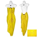 IMAGE OF YELLOW SARONG W/ TRIPLE EMBROIDERY