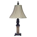 Column Accent Lamp Silk Shade - Gold/ Brown (21")