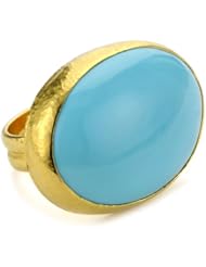 GURHAN "Bella" High Karat Gold One Of A Kind Oval Turquoise Ring, Size 7